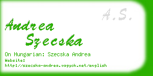 andrea szecska business card